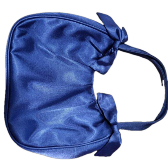 Steel blue evening bag by La Regale, convertible hand to crossbody, NWOT - Picture 1 of 5